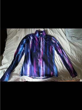 Nike Pro Dri-FIT Half-Zip Pullover in Blue and Purple